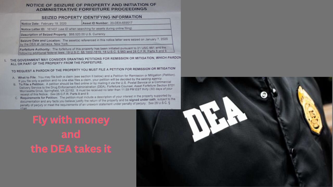 DEA stop a program where agents take cash from as many people as possible at airports