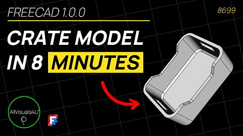 ⏱ TIMELAPSE 📦‍ FreeCAD Beginner Tutorial - Crate 3D Model - FreeCAD Part Design Tutorial