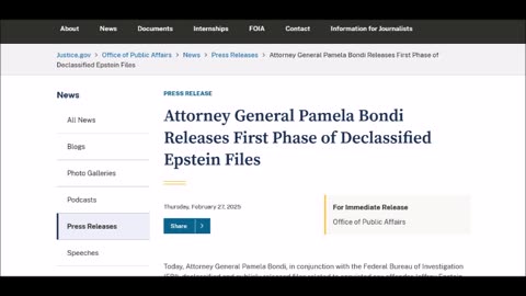 AG Pamela Bondi Releases First Phase of Declassified Epstein Files