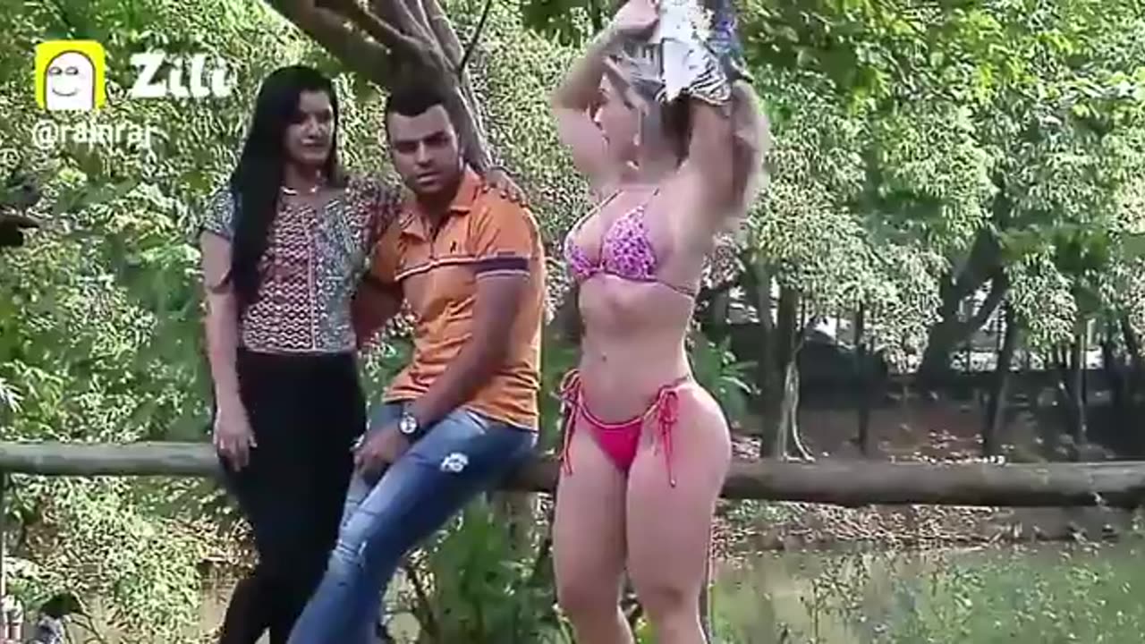 Sexy girl in bikini prank gone wrong 💦 taking off clothes in public reaction