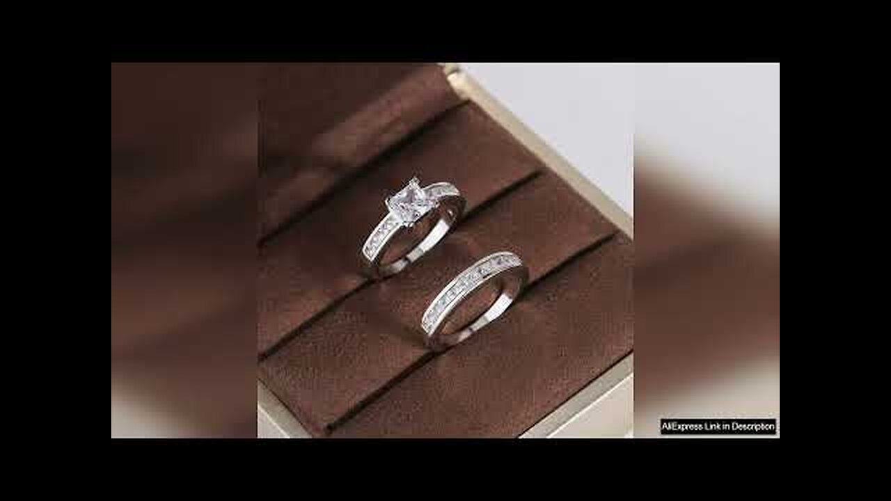 925 Sterling Silver Double Row Zircon Micro Inlaid Style Wedding Diamond Ring Review