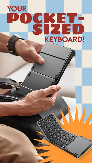 Portable Triple Folding Bluetooth Keyboard