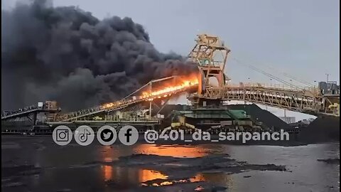 Port On Fire In Delta B.C.