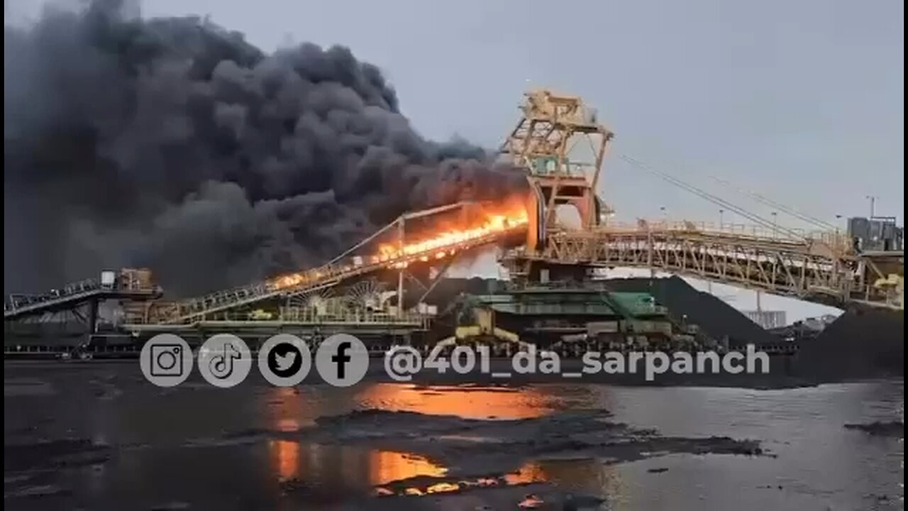 Port On Fire In Delta B.C.