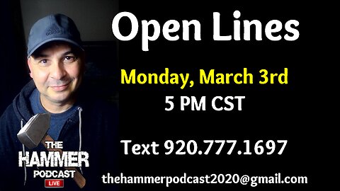 Open lines with Jason from The Hammer Podcast [3.3.2025]