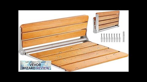 VEVOR Folding Oak Shower Seat 16.1" x 13.4" Unfolded Wall Mounted Fold Review