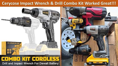 Cerycose Impact Wrench/Drill Combo Review! DeWalt 20v Battery Compatible! #dewalt #toolshed #garage