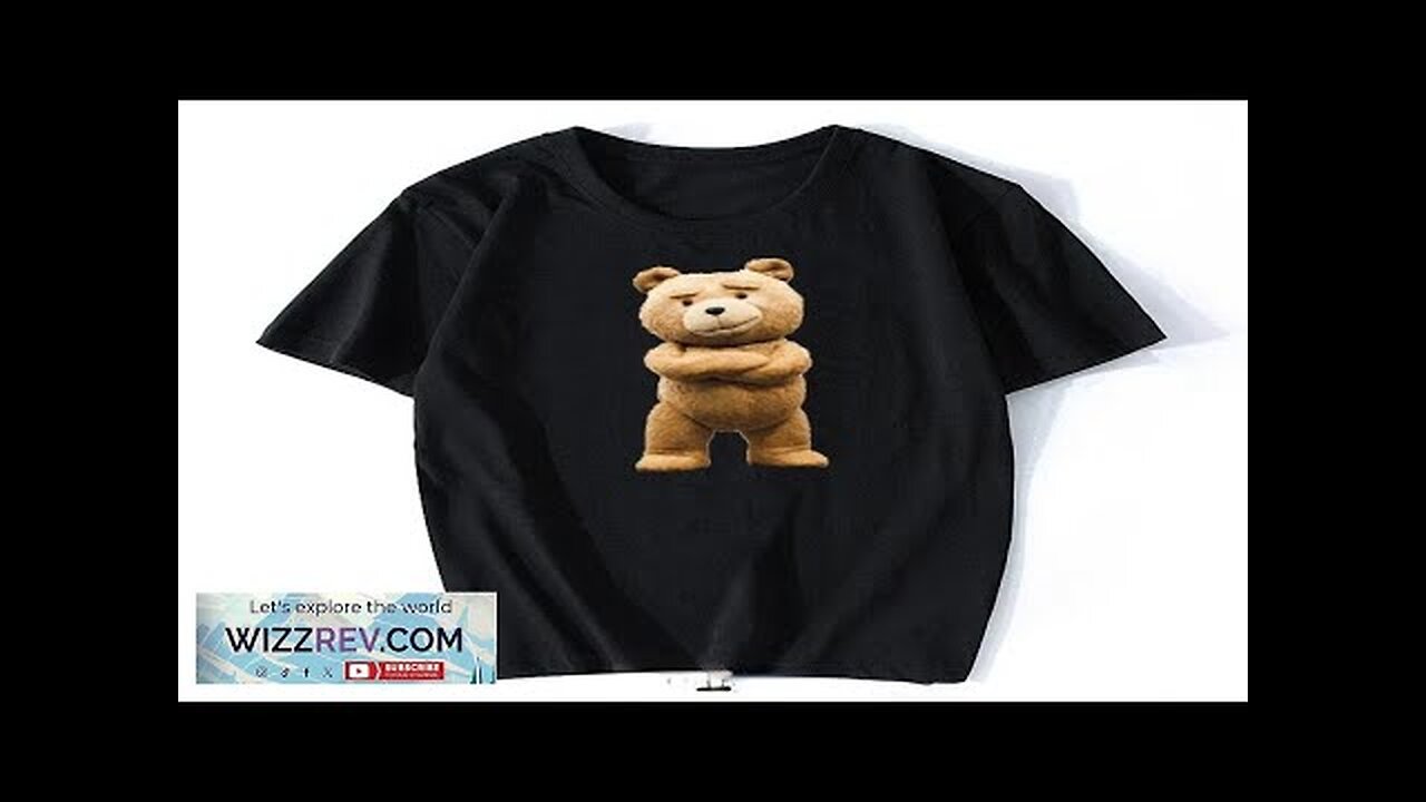 Kawaii Teddy Bear Men Casual Cute Print Tshirt Short Sleeve O-Neck White Review