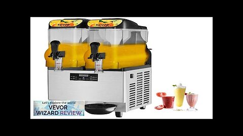 VEVOR Commercial Slushy Machine 24L/6.4Gal Two Bowls 100 Cup Margarita Smoothie Frozen Review