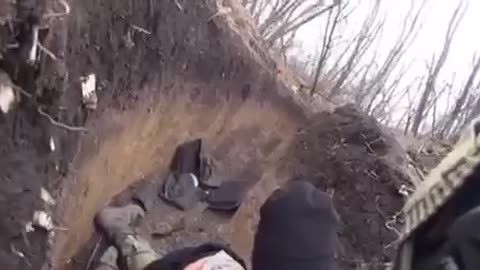 Shell Lands in Trenches Near Russian Medic(Incredible Footage)