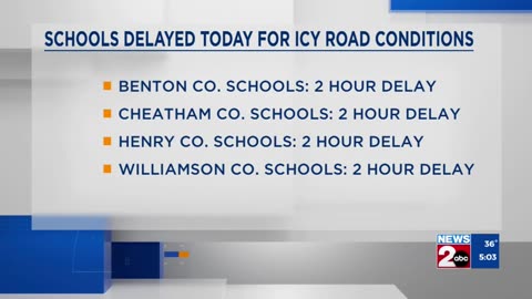 Middle TN schools closed today due to icy road conditions