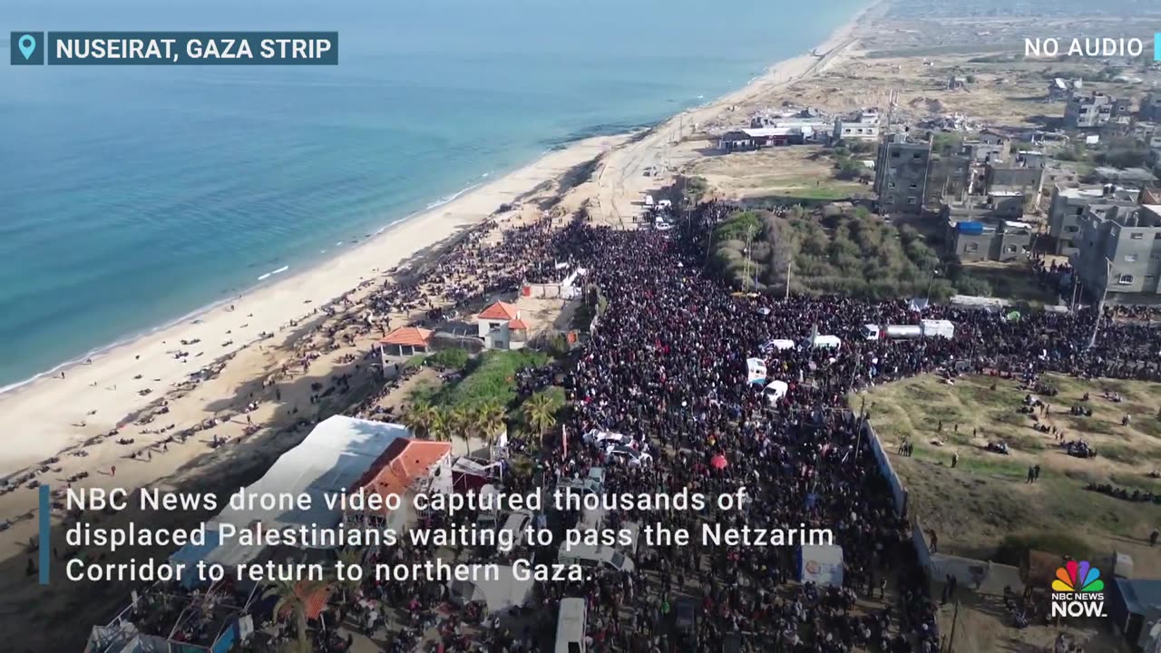 Tens of thousands of displaced Palestinians head to northern Gaza. BREAKING NEWS!