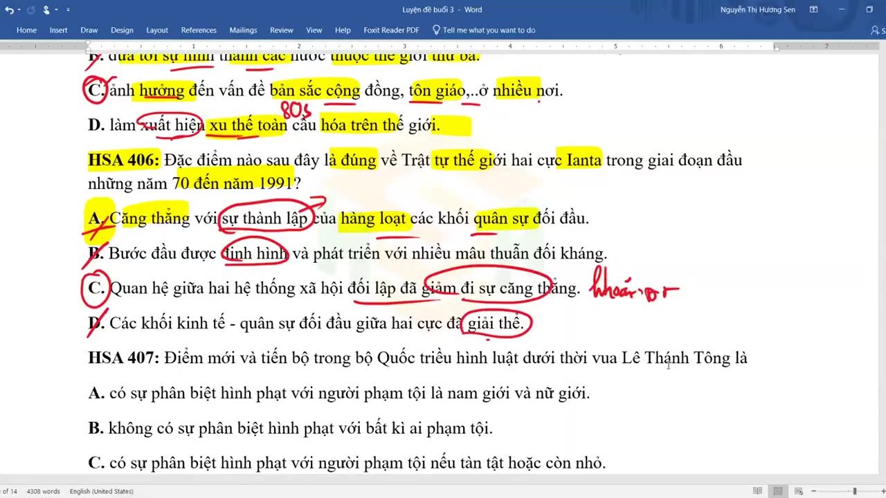 "SỬ BUỔI 22 : LUYỆN ĐỀ "