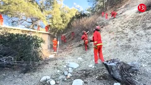 Inmate firefighters join the fight against wildfires in the Los Angeles area