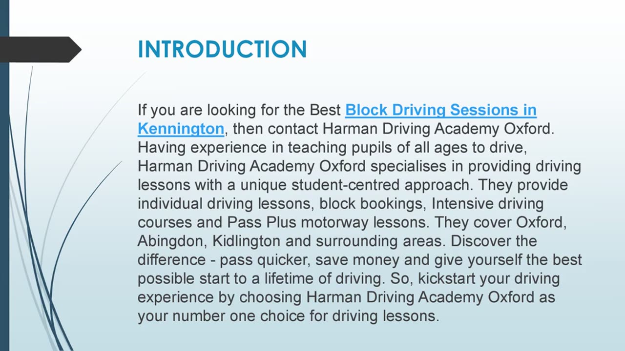 Best Block Driving Sessions in Kennington