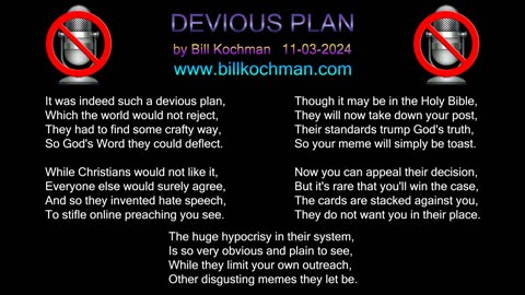 DEVIOUS PLAN -- an original song by Bill Kochman.