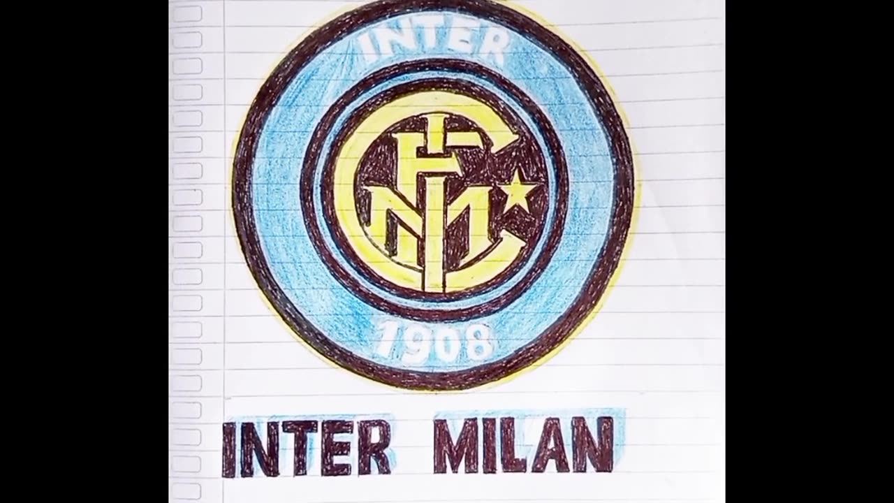 Drawing and coloring logo a football club inter milan