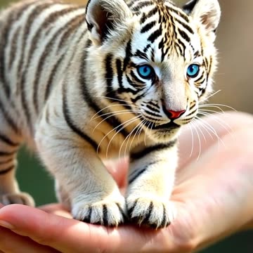 Blue Eye Baby White Tiger Just Born