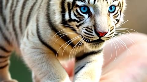 Blue Eye Baby White Tiger Just Born