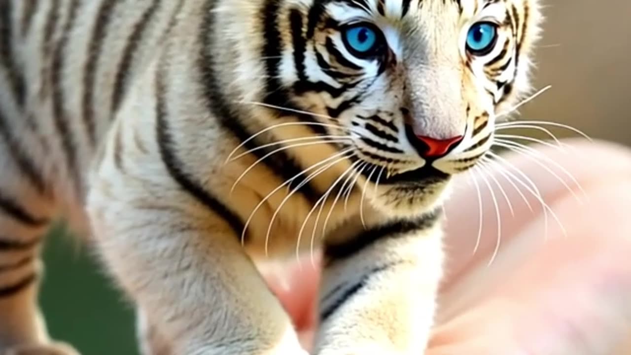 Blue Eye Baby White Tiger Just Born