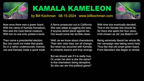 KAMALA KAMELEON -- an original song by Bill Kochman.