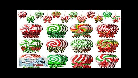 36 Pcs Peppermint Christmas Tree Ornaments Colorful Peppermint Wood Ornaments Lollipop Candy Review