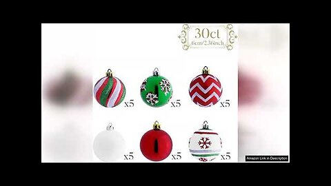 Valery Madelyn Christmas Ornaments Tree Decorations 30ct Red Green White Shatterproof Review