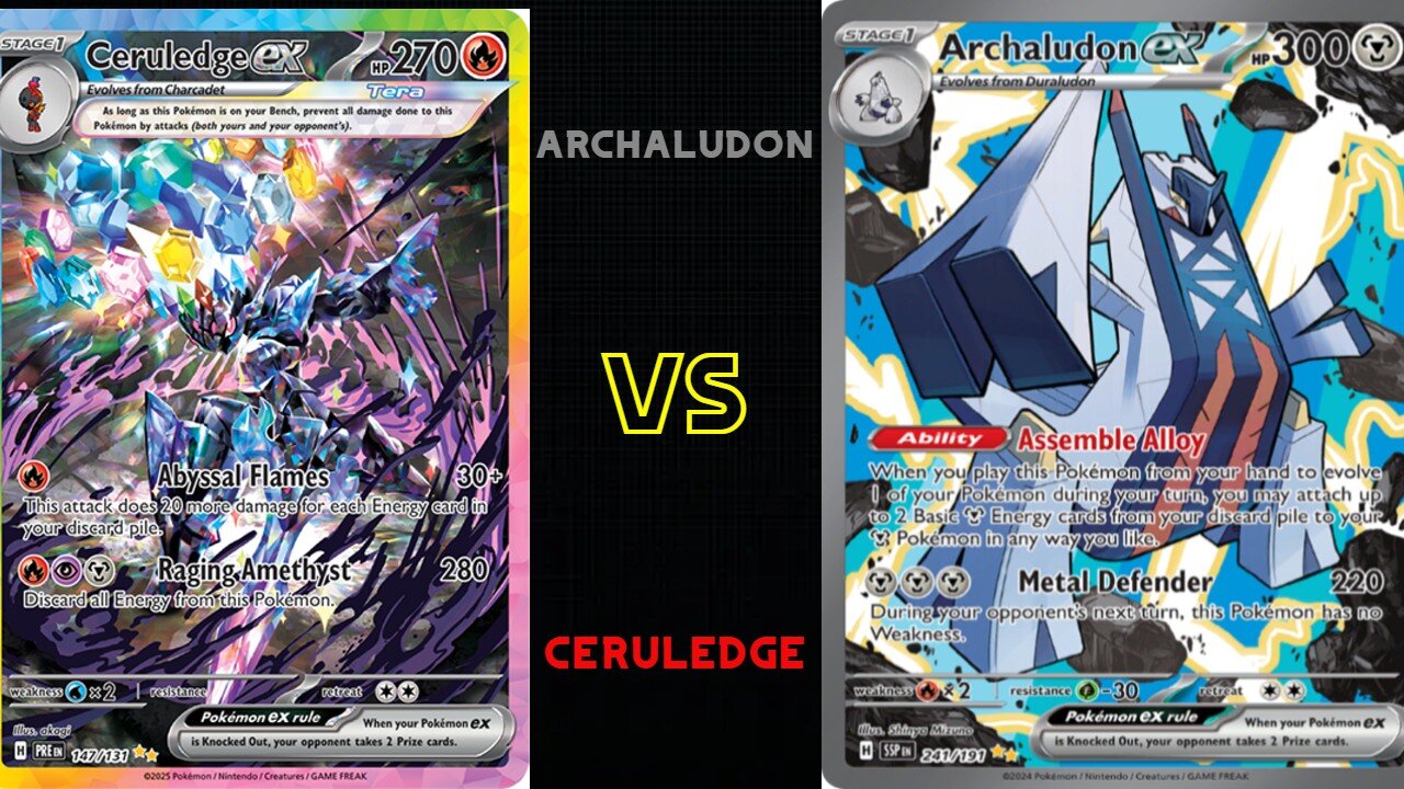 Ceruledge ex 【ソウブレイズex】VS 【ブリジュラスex】 - archaludon ex 【ポケカ対戦】【Pokemon cards battle】