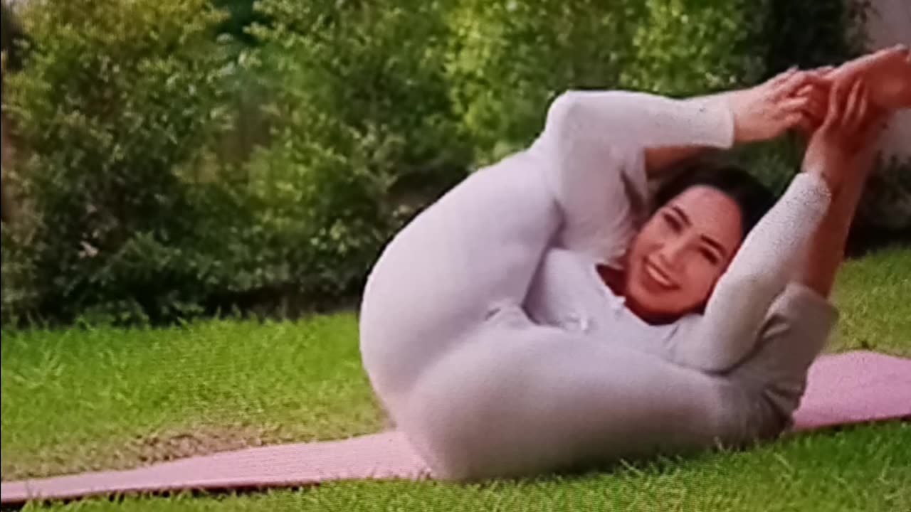 Relaxing outdoors stretch flow