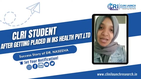 Success Story of DR. NASEEHA - CLRI Student's Placement