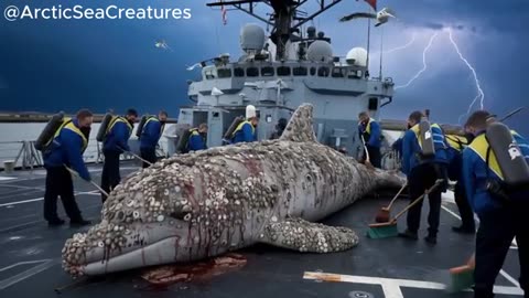 A pregnant dolphin with parasitic barnacles on its body begged the sailors to save it