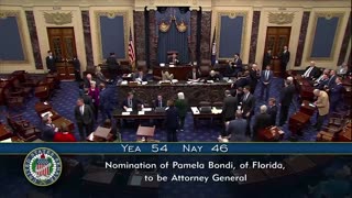 The Senate confirms ATTORNEY GENERAL Pam Bondi.