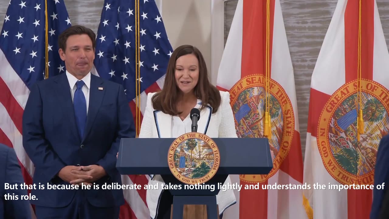 Florida Gov. Ron DeSantis announces Ashley Moody for Florida State Senator