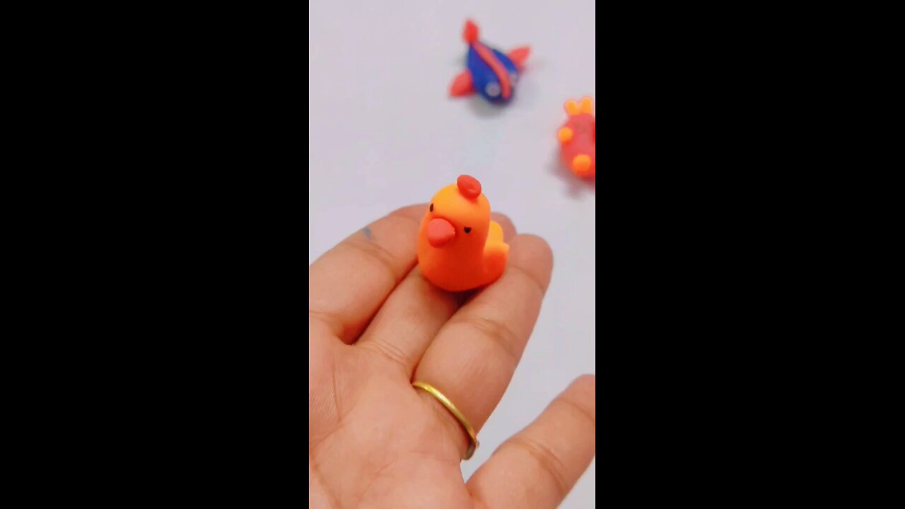 Cute Chicken 🐥 Clay art || Easy Creative Clay Craft ideas || #art #craft #shorts #2025 #rumbleshort