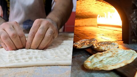 Crazy baker sells 7000 lavash bread a day! Turkish street food bread recipe! Lavash, Lahmacun, Pita