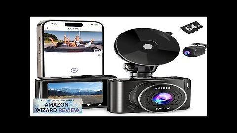 Dash Camera 4K/1080p Dash Cam Front Rear Built-in WiFi with 64GB SD Review