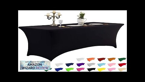 4FT Spring Table Cloth for Rectangular Fitted Events Stretch Black Table Covers Review