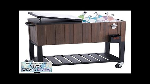 VEVOR Rolling Ice Chest Cooler Cart 80 Quart Portable Bar Drink Cooler Review