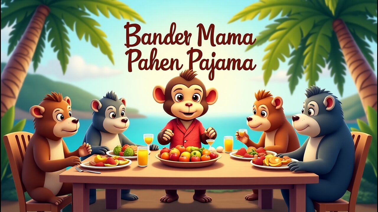 बंदर मामा पहन पजामा | Popular Hindi Nursery Rhymes for Kids | Bandar Mama Song with Lyrics 2025