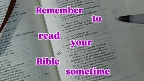 Don't forget to read your Bible today!