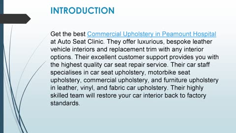 Get the best Commercial Upholstery in Peamount Hospital