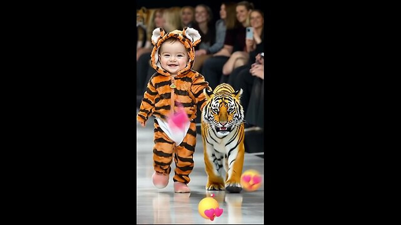 🐯Cute baby animal fashion show#cutebaby #cute #babyfasion #babyshow #aibaby #aifashionshow #animals