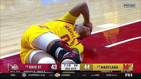 🤕 Sellers RE-INJURES knee, returns to loud ovation | Maryland vs Ohio State women's basketball