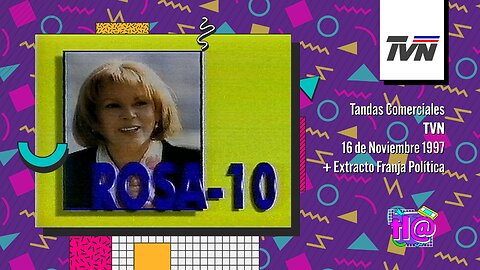 Tandas Comerciales TVN (16 de Noviembre 1997) + Extracto Franja Política