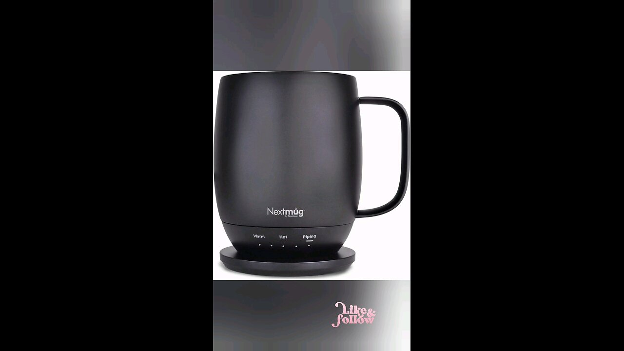 Nextmug - Temperature-Controlled, Self-Heating Coffee Mug (Black - 14 oz.