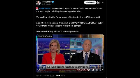 🚨 Tom Homan says AOC could "be in trouble now" after she was caught help illegals