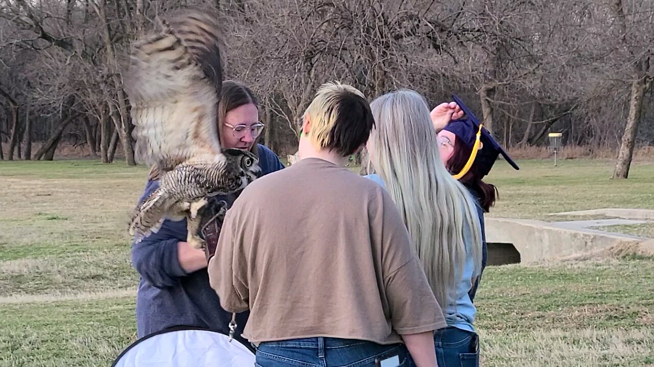 Photo shoot with an owl.