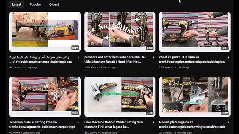 Vintage sewing machines video repairs - perhaps Asian or Middle East location - *foreign language*