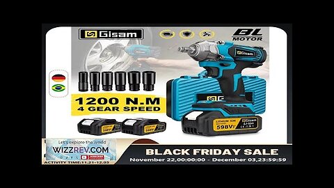 Gisam 1200N.M Brushless Electric Impact Wrench 1/2 inch Screwdriver Cordless Electric Wrench Review