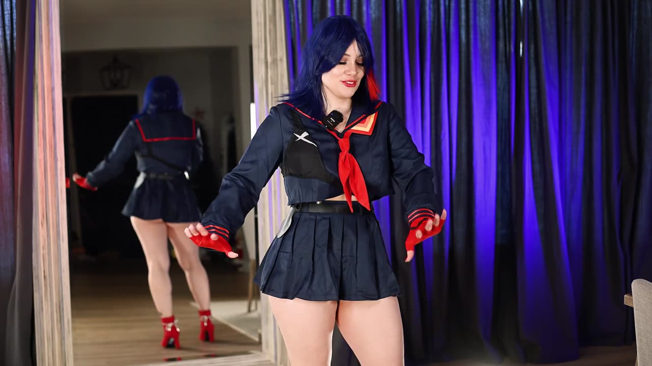 Cute and Sexy Ryuko School Girl Cosplay Try On!